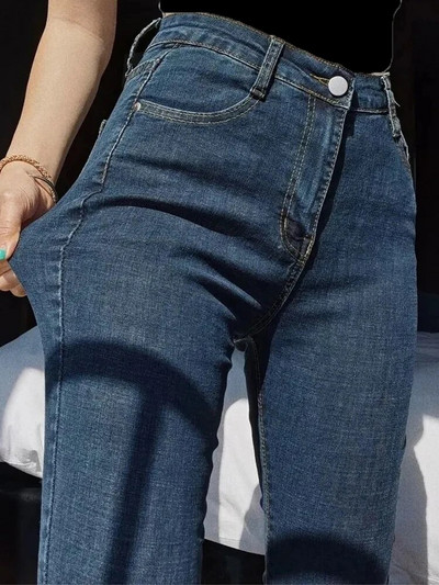 Lieknas aukštu juosmeniu siauras pieštukas Džinsai Korėjos negabaritinės 9xl Laisvalaikio kelnės Tamprios iki kulkšnies džinsinės kelnės Seksualūs antblauzdžiai Vaqueros