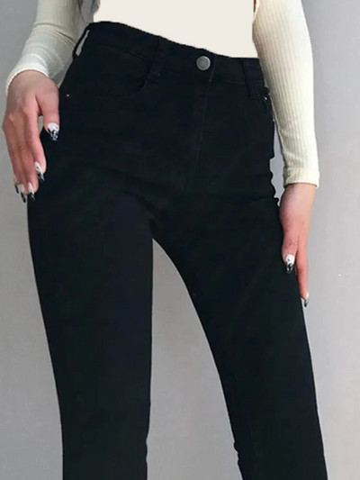 Lieknas aukštu juosmeniu siauras pieštukas Džinsai Korėjos negabaritinės 9xl Laisvalaikio kelnės Tamprios iki kulkšnies džinsinės kelnės Seksualūs antblauzdžiai Vaqueros