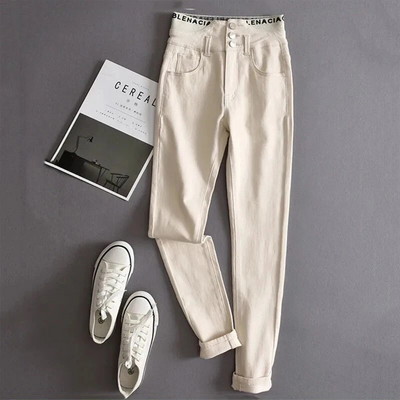 Moodsad kirjadisain kitsad teksad Naiste kõrge vöökohaga lapitööd Vaqueros vabaaja veniv pliiatspüksid kevadsuvi teksariidest säärised