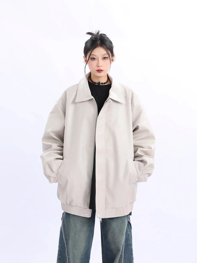 Nova jesen Traf Američki ženski kaput Ženska retro smeđa kožna jakna 2023 Trf jakne Odjeća Zimska