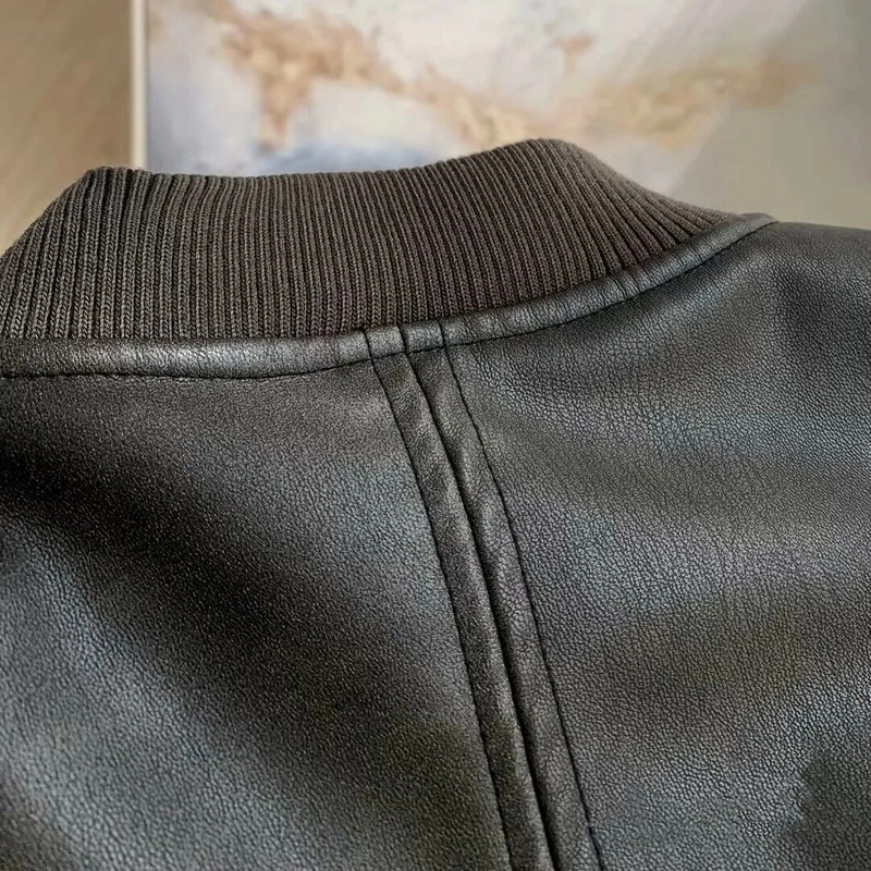 TRAF ZR Naine Kunstkarusnahast mantel Tõmblukuga Nahkjakid Perfecto Nahast Uus Ülerõivastes Lendur naine Y2K High Street pikkade varrukatega