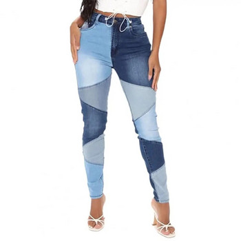 Γυναικεία Splicing Jeans Slim Causal στενό ψηλόμεσο τζιν παντελόνι Y2K Γυναικεία vintage συνονθύλευμα στενά παντελόνια Streetwear