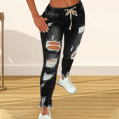 Moteriški džinsai, elastingi, elastingi vasariniai, plonai prigludusios džinsinės kelnės, skirtos kasdieniam dėvėjimui