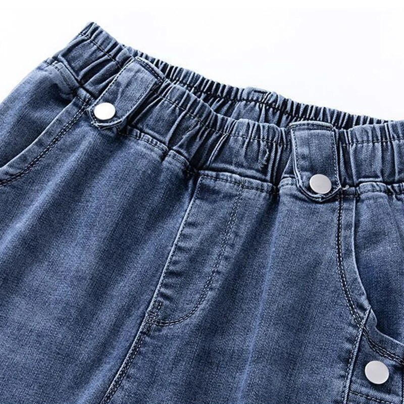 Elastične uske ženske traperice visokog struka, proljetne, uzročne, šik, rastezljive Vaqueros, korejske uske, elegantne traper hlače s olovkom Novo 2023.