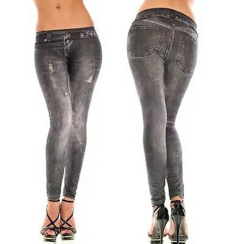 Hot άφιξη Casual Vintage Jeans Women Slim Skinny Pencil Παντελόνι Elastic Stretch Jeans Look Παντελόνι Faux Denim Παντελόνι One Size