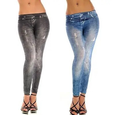 Karštas atvykimas Kasdieniai vintažiniai džinsai Moteriškos plonos, siauros, pieštuko formos kelnės, elastingos, elastingos džinsai, atrodo kelnės Dirbtinės džinsinės kelnės vieno dydžio