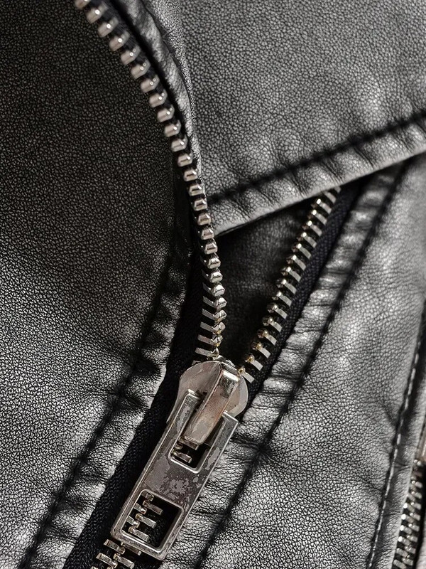 Kmetram Ženska Vintage široka isprana kratka jakna od umjetne kože Ulična odjeća Ženski remen s patentnim zatvaračem Moto Biker Retro Kaput Gornja odjeća