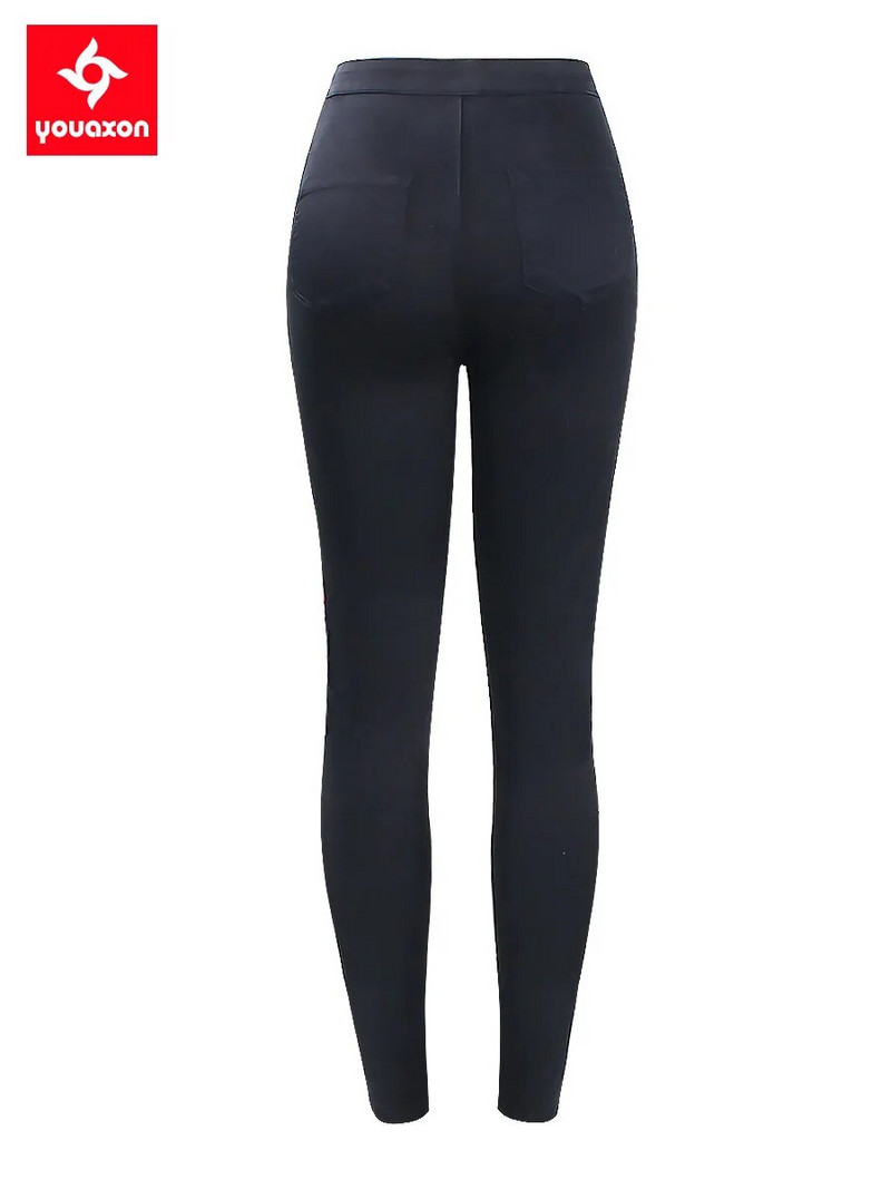 2102 Youaxon μαύρο κέντημα με σκισμένα γόνατα τζιν Νέο γυναικείο ψηλόμεσο ελαστικό τζιν παντελόνι Skinny Pencil Γυναικείο τζιν