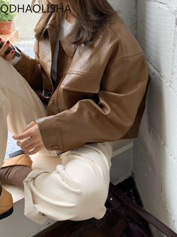 Ženska jakna 2023 Jesen Zima Novo u korejskoj verziji Opuštena, svestrana temperamentna kratka jakna, jakna s dugim rukavima, ženska