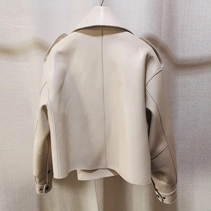 Moteriška dirbtinės odos striukė Laisvas minkštas vintažinis motociklininko paltas Trumpas Pu odinis paltas Moteriškas pankrokas rudens gatvių drabužiai
