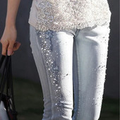 2023 Νέα κορεατική μόδα Παντελόνι με στρας Γυναικείο Diamond Drilled Hole Τζιν Γυναικείο μολύβι Παντελόνι Γυναικείο Τζιν παντελόνι τζιν σκισμένο