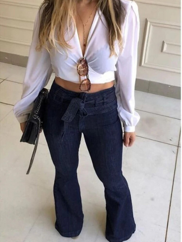 Aukštu juosmeniu "Bellbottom" džinsai Gatvės drabužiai madingi mėlyni džinsai "Femme Push Up" plonos džinsinės kelnės, moteriškos pirmadienis juodos spalvos, seksualūs, platėjantys džinsai, 2022 m.