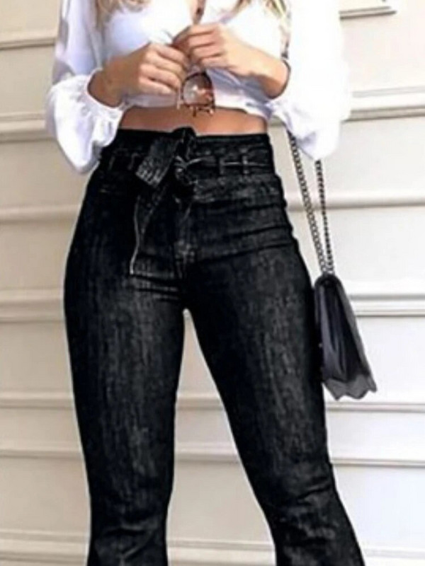 Aukštu juosmeniu "Bellbottom" džinsai Gatvės drabužiai madingi mėlyni džinsai "Femme Push Up" plonos džinsinės kelnės, moteriškos pirmadienis juodos spalvos, seksualūs, platėjantys džinsai, 2022 m.