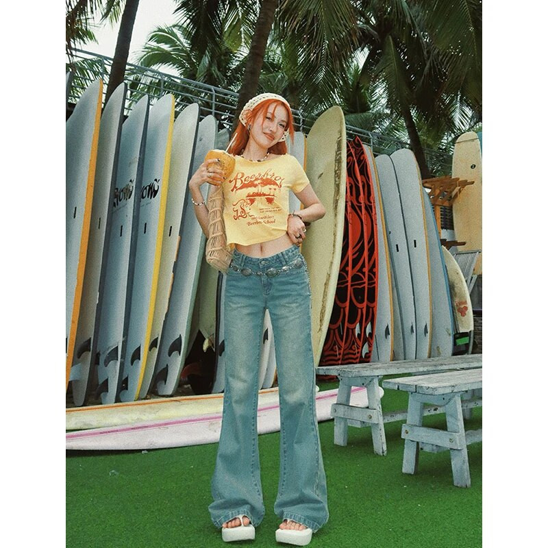 Sinised naiste teksad Ameerika kõrge vöökohaga mood Hip Hop vintage tänavarõivad Y2K šikk laia säärega teksa naiste püksid kottis teksapüksid