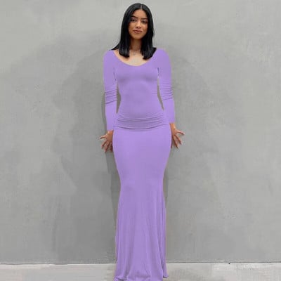 2023. aasta suve naiste seksikas spagetirihm, must skims pikk kleit Y2k varrukateta soliidne kõhn Bodycon Trompet Maxi kleidid Vestidos