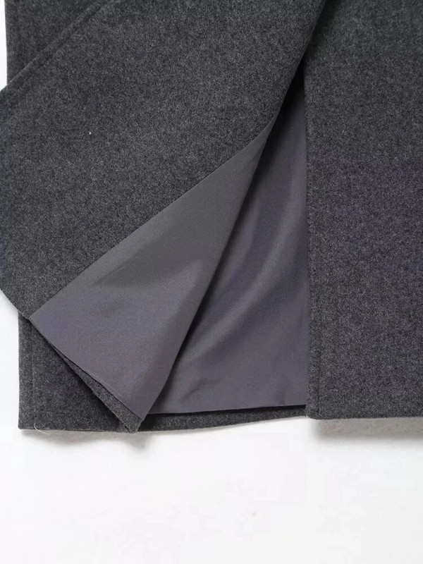 KONDALA Moterų rudens žiemos stori ilgi paltai Vintage V kaklelis ilgomis rankovėmis kišenės Striukės mados 2023 m. Elegantiški moteriški paltai