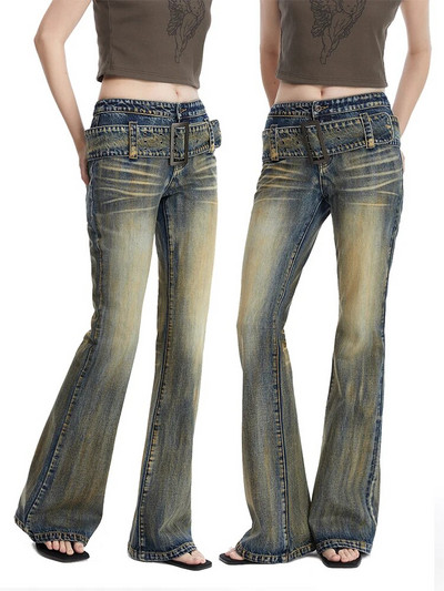 Μπλε γυναικεία τζιν Αμερικανική ψηλόμεση μόδα Hip hop Vintage Streetwear Y2K Chic φαρδύ τζιν Γυναικείο παντελόνι φαρδύ τζιν παντελόνι