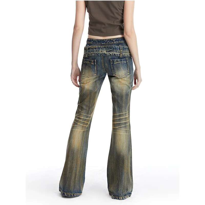 Μπλε γυναικεία τζιν Αμερικανική ψηλόμεση μόδα Hip hop Vintage Streetwear Y2K Chic φαρδύ τζιν Γυναικείο παντελόνι φαρδύ τζιν παντελόνι