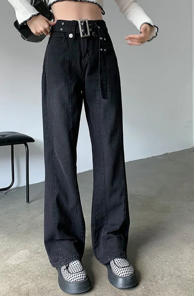 Teksad Naised Solid Kõik sobivad Vintage Retro Nostalgiline Kevadine Ameerika stiilis Vaba aeg Puhkuse Tänavarõivad Lihtsate nööpidega mood Denim