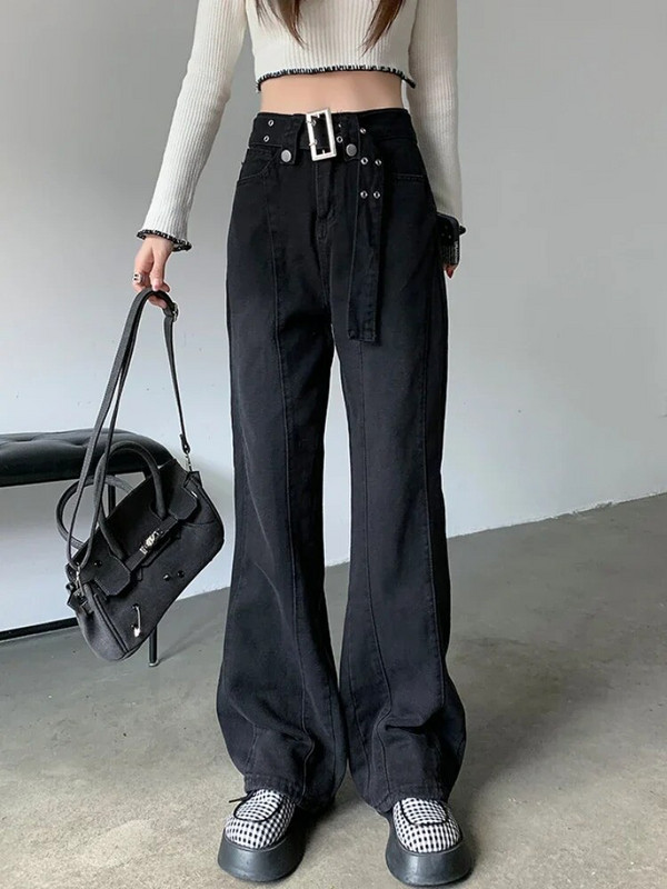 Teksad Naised Solid Kõik sobivad Vintage Retro Nostalgiline Kevadine Ameerika stiilis Vaba aeg Puhkuse Tänavarõivad Lihtsate nööpidega mood Denim