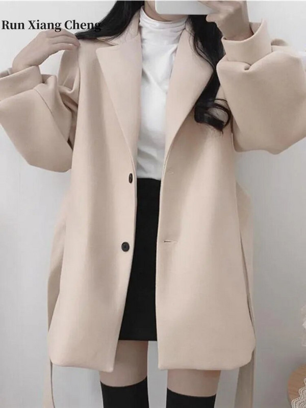 Moteriškas trumpas vilnonis paltas, 2022 m. Naujas rudens žiemos nemokamas pristatymas Sunkus vilnonis paltas, laisvalaikio, Hepburn stiliaus, madinga ir paprasta viršutinė dalis