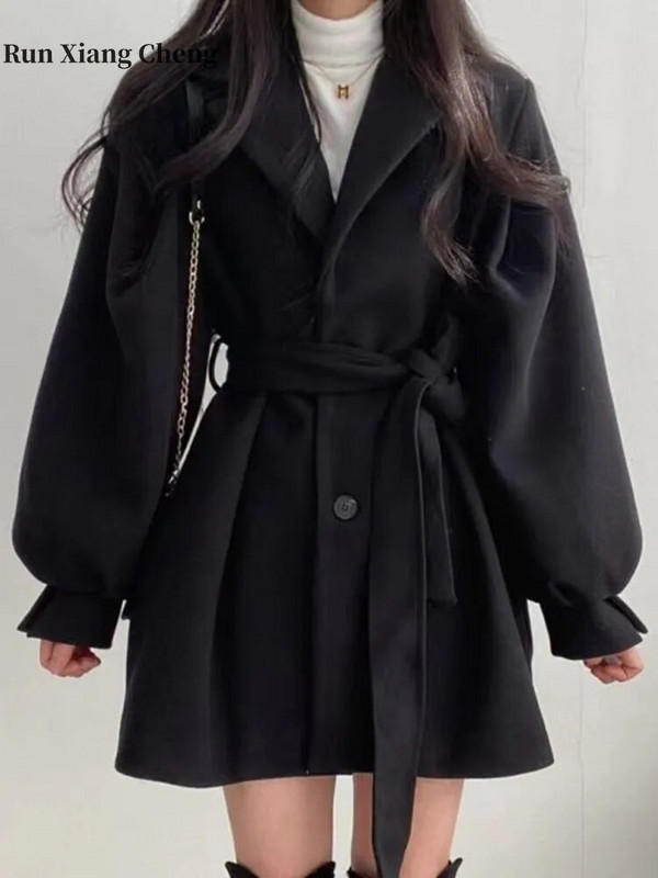 Moteriškas trumpas vilnonis paltas, 2022 m. Naujas rudens žiemos nemokamas pristatymas Sunkus vilnonis paltas, laisvalaikio, Hepburn stiliaus, madinga ir paprasta viršutinė dalis