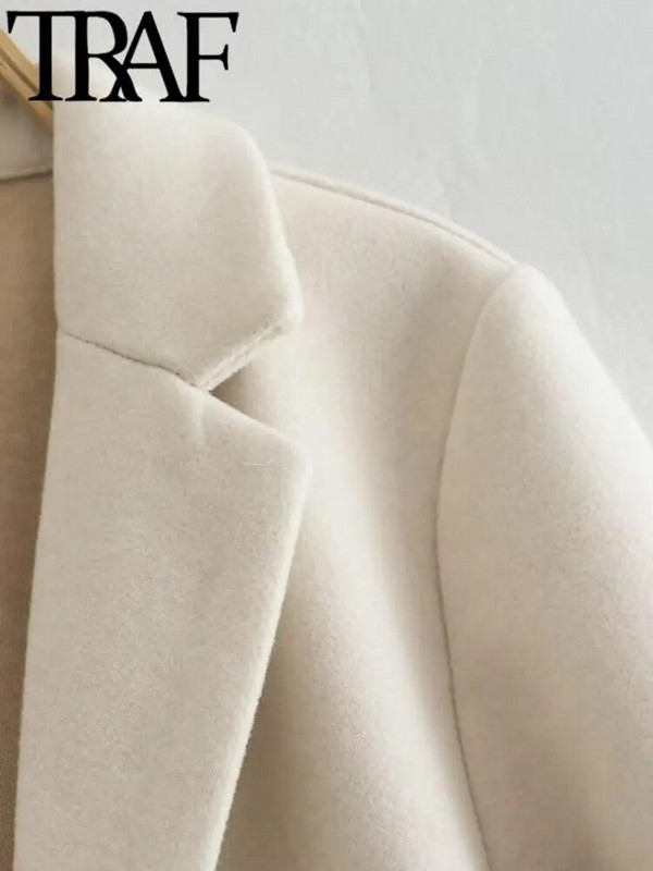 TRAF 2023 kaamelivärvi sügisene naiste mantel pikkade varrukatega avara jope Vintage Trench-mantel Naiste välisriided, soe Y2K vana raha stiil
