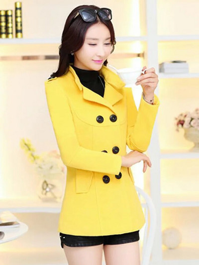 Fitaylor naujas rudens žieminis vilnonis paltas moteriškas plonas dvieilis vidutinio ilgio vilnos mišinio šiltas moteriškas paltas