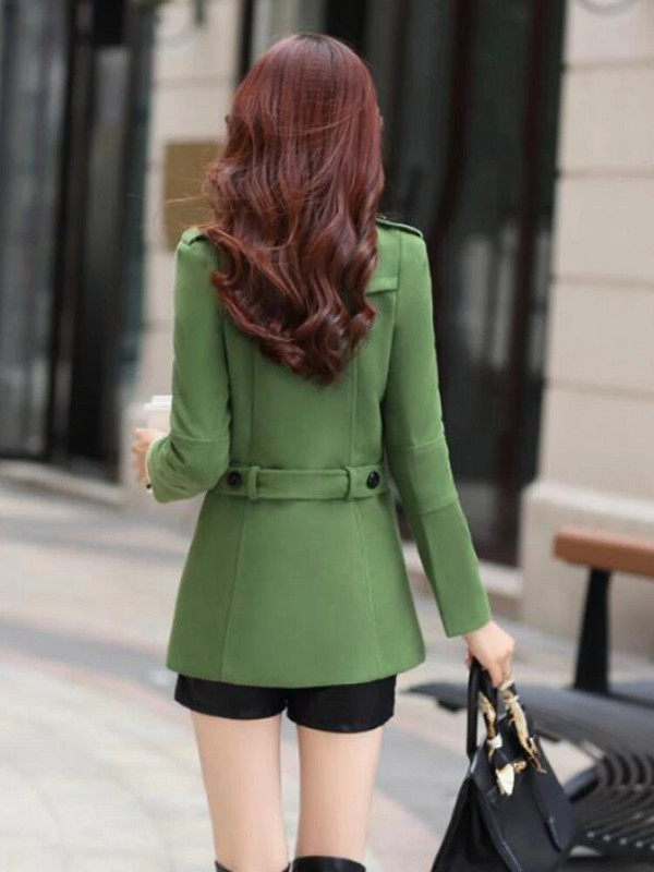 Fitaylor naujas rudens žieminis vilnonis paltas moteriškas plonas dvieilis vidutinio ilgio vilnos mišinio šiltas moteriškas paltas