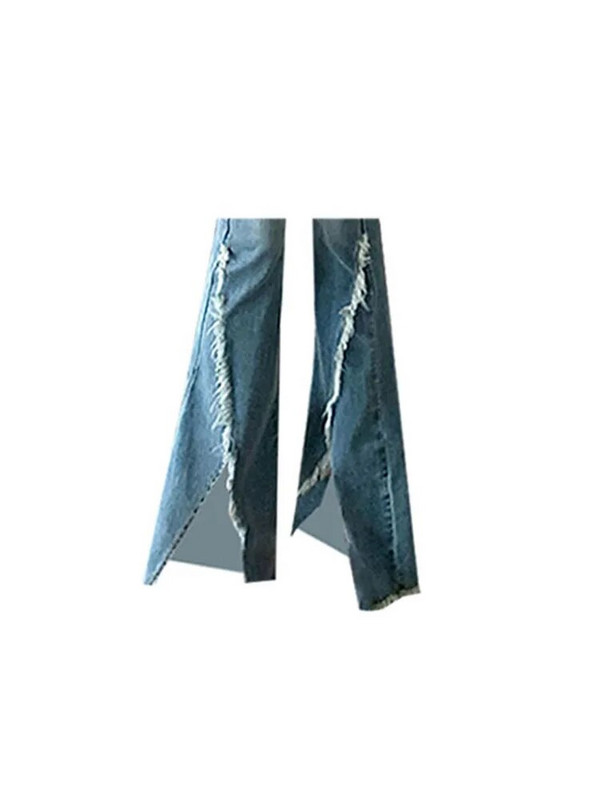 y2k Flare Teksad Vintage madala vöökohaga lõhestatud püksid Esteetilised tänavarõivad vabaaja püksid Naiste Korea stiilis hädas teksa