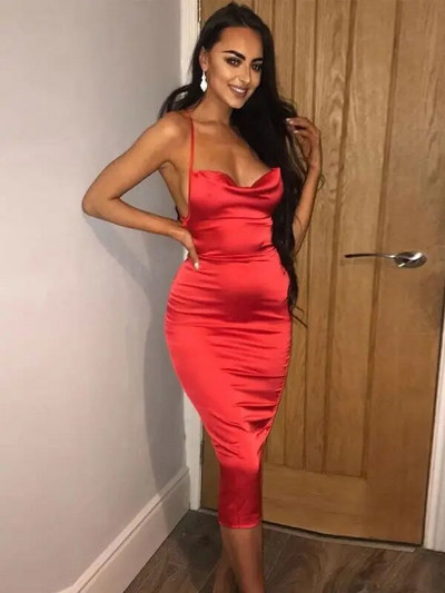 „Dulzura“ neoniniai atlasiniai nėriniai, 2023 m. vasarinė, moteriška, ilga midi suknelė, be rankovių, elegantiški vakarėlių komplektai Seksualūs klubo drabužiai