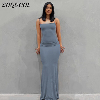 Κομψό Bodycon Maxi Γυναικείο Φόρεμα Καλοκαίρι 2023 Skims Αμάνικο εξώπλατο σέξι outfits Party Club Sundress Μαύρα φορέματα γενεθλίων