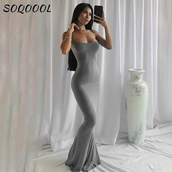 Κομψό Bodycon Maxi Γυναικείο Φόρεμα Καλοκαίρι 2023 Skims Αμάνικο εξώπλατο σέξι outfits Party Club Sundress Μαύρα φορέματα γενεθλίων