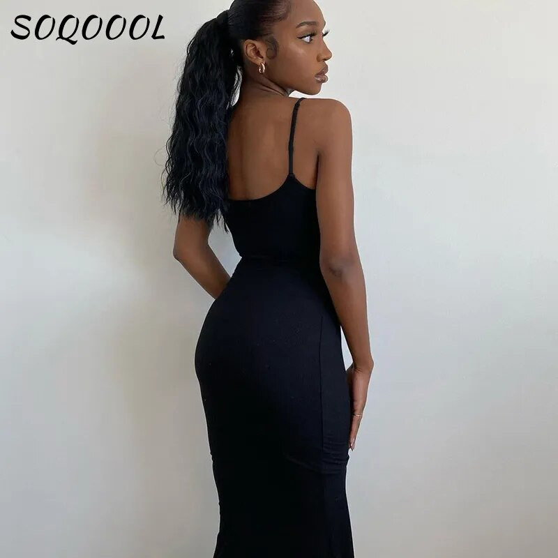 Elegantiška „Bodycon Maxi“ suknelė moterims, 2023 m. vasara