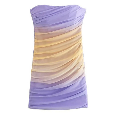 TRAFZA Woman Suvi 2023 Kleit Moodne Drapeeritud Seksikas Olkaimeta Kleit Naiste Kattega õhukesed Minikleidid Peo-õhtukleit Mujer