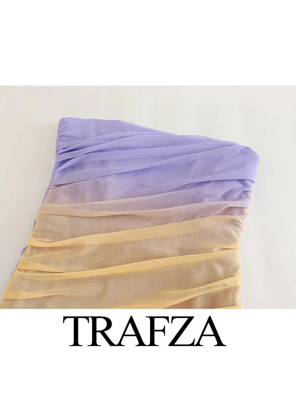 TRAFZA Woman Suvi 2023 Kleit Moodne Drapeeritud Seksikas Olkaimeta Kleit Naiste Kattega õhukesed Minikleidid Peo-õhtukleit Mujer