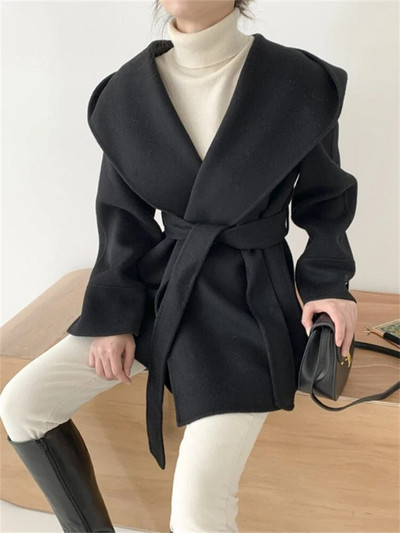 Syiwidii villasegudest jope naistele 2023. aasta pitskattega kapuutsiga naiste jope, vana vabaaja Korea moe keskpikk, soojad ülerõivad