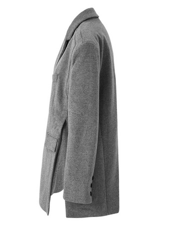[EAM] Χαλαρή εφαρμογή Γκρι ακανόνιστο Μεγάλο μέγεθος Κομψό μάλλινο παλτό Parkas Νέο μακρυμάνικο γυναικεία μόδα Φθινόπωρο Χειμώνας 2023 17A1558H