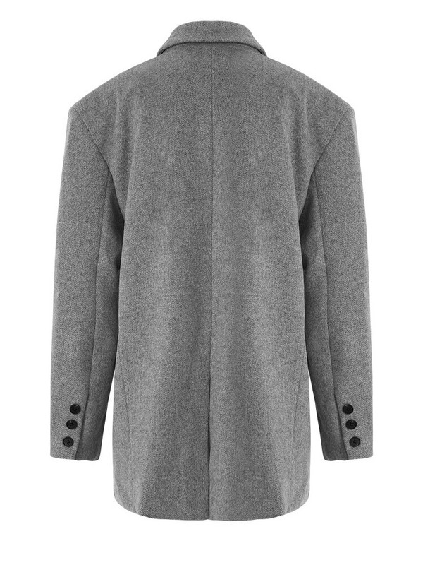 [EAM] Lahti istuv hall, ebaregulaarne, suure suurusega elegantne villane mantel, parkad, uued pikkade varrukatega naiste mood, sügistalv 2023 17A1558H