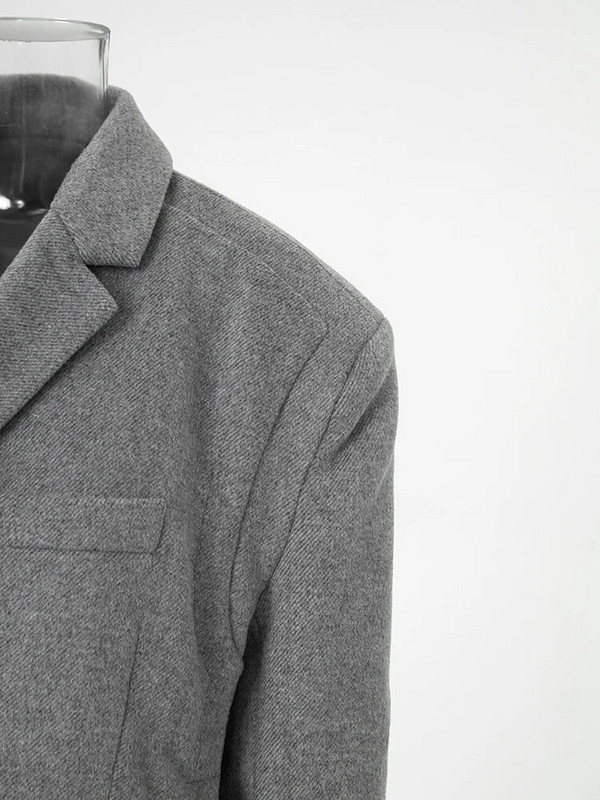 [EAM] Lahti istuv hall, ebaregulaarne, suure suurusega elegantne villane mantel, parkad, uued pikkade varrukatega naiste mood, sügistalv 2023 17A1558H