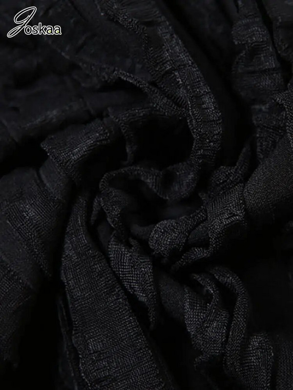 Joskaa Elegantna drapirana crna maksi haljina, ženske seksi rastezljivi ogrtači na jedno rame bez rukava, ljetne klupske haljine za zabavu za ljeto 2023.