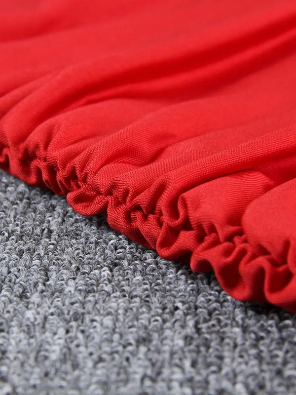 „Fairyshely“ seksuali „Ruffle V“ vakarinė suknelė 2023 m. vasaros trumpos raudonos spalvos suknelės moterims, aptemptos klubinės mini suknelės.