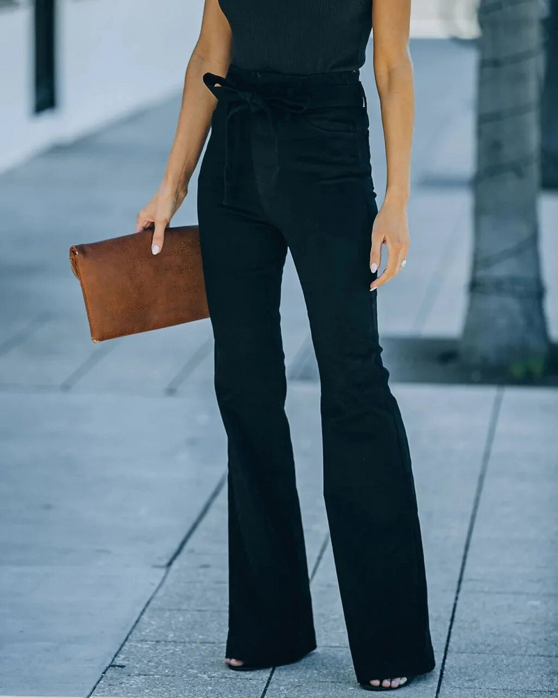 Φθινόπωρο/Χειμώνας 2023 Νέο τζιν Γυναικείο ψηλόμεσο ελαστικό Vintage Slim Fit Fashion Φαρδύ παντελόνι Flare Μεγάλο γυναικείο παντελόνι Y2K