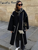 Modni vuneni topli dugi kaputi s vezom za žene sa šalom Jesenski kaputi s džepovima Ženska elegantna ženska gornja odjeća u stilu Lady Chic