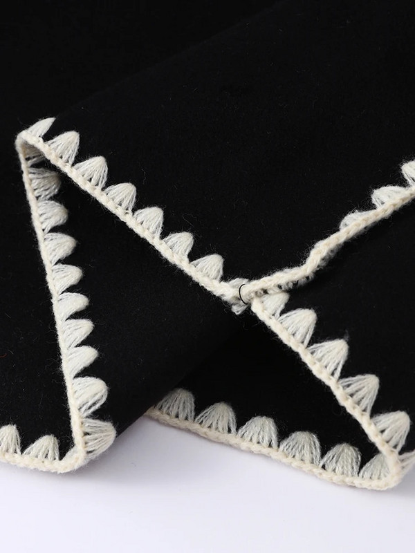 Modni vuneni topli dugi kaputi s vezom za žene sa šalom Jesenski kaputi s džepovima Ženska elegantna ženska gornja odjeća u stilu Lady Chic