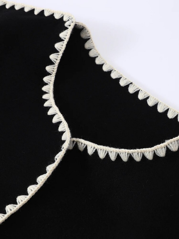 Modni vuneni topli dugi kaputi s vezom za žene sa šalom Jesenski kaputi s džepovima Ženska elegantna ženska gornja odjeća u stilu Lady Chic