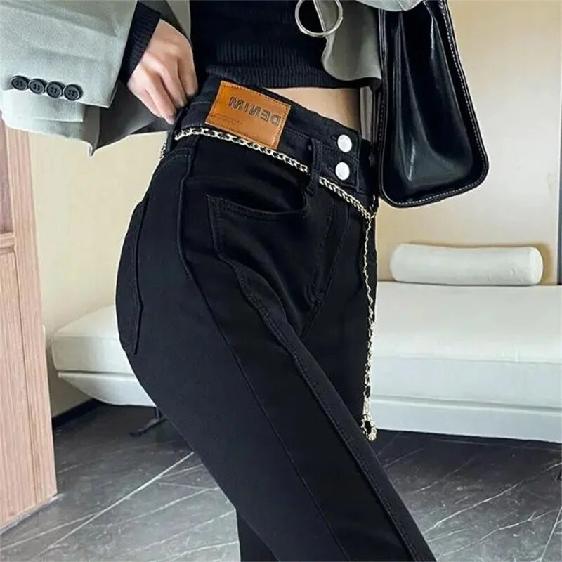 Moodsad talvesoojad teksad naiste kõrge vöökohaga pluss sametpunased püksid, paksud pehmed Vaqueros Korea disainiga kitsad teksapüksid