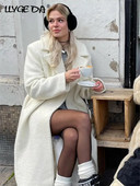 Moodne paksude segudega pikk mantel Naiste elegantsed pikkade varrukatega soojad mantlid naistele 2023. aasta sügistalvine üherealised lahtised naisrõivad