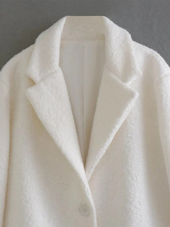 Μόδα χοντρά μείγματα μακρύ παλτό Γυναικεία Κομψά μακρυμάνικα ζεστά παλτό Γυναικεία 2023 Φθινόπωρο Χειμώνας Μονό στήθος Φαρδιά Πανωφόρια Γυναικεία