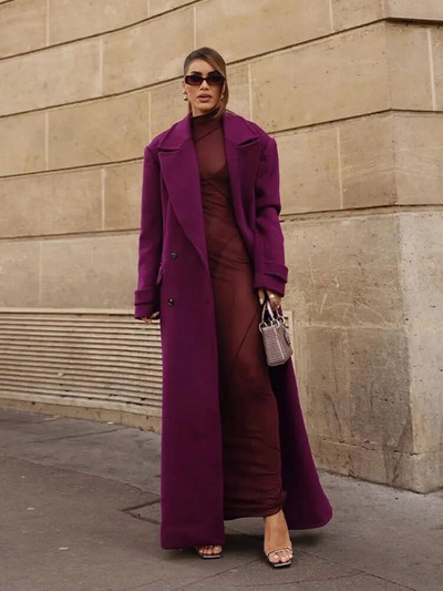 Madingas vilnonis ilgas paltas moteriškas laisvas laisvas laisvalaikis storas šiltas elegantiškas moteriškas paltas nuo vėjo 2023 m. žiemos moteriški gatvės drabužiai